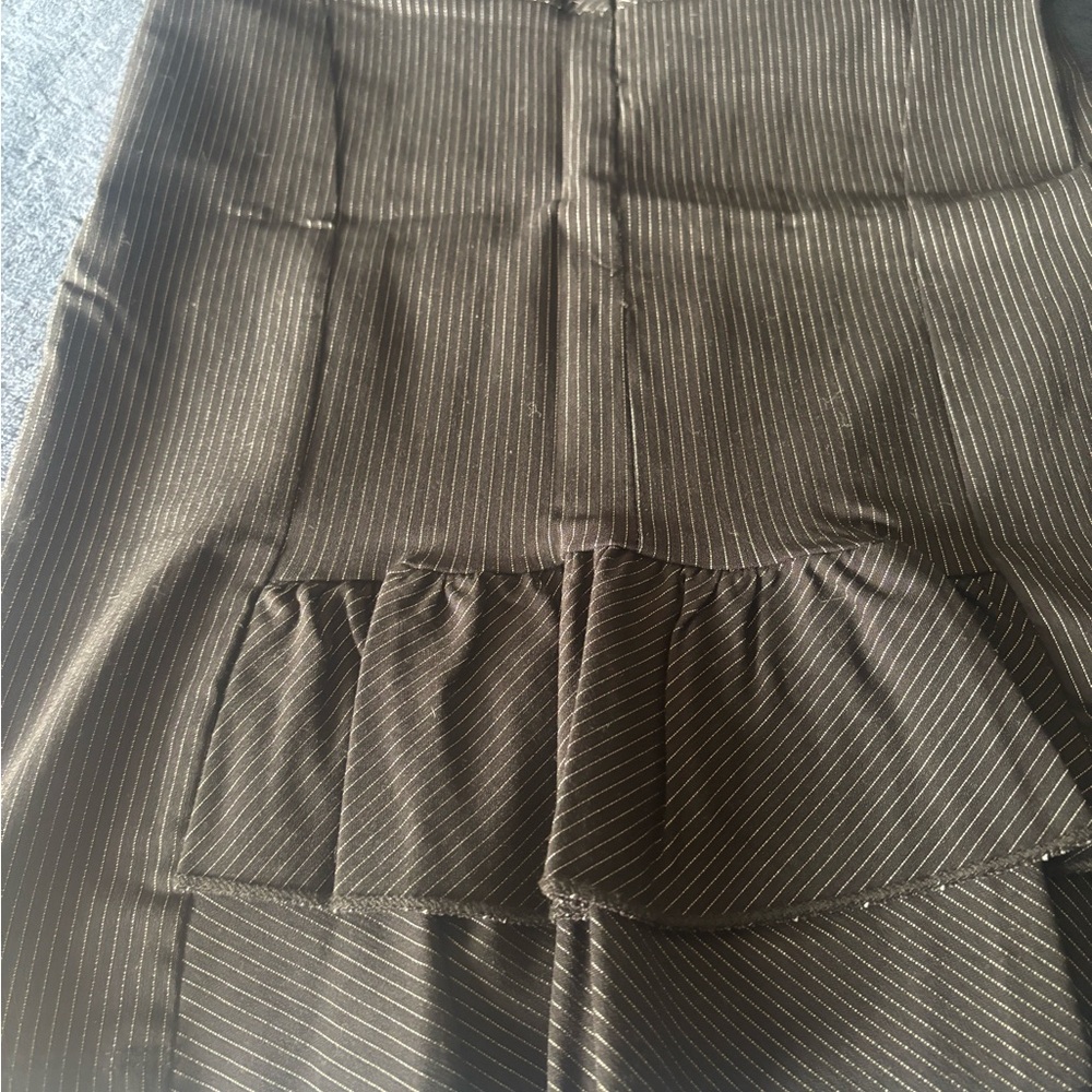 black Pinstripe Skirt